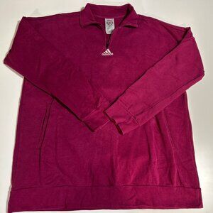 adidas Women's Magenta Half-Zip Turtleneck Pullover